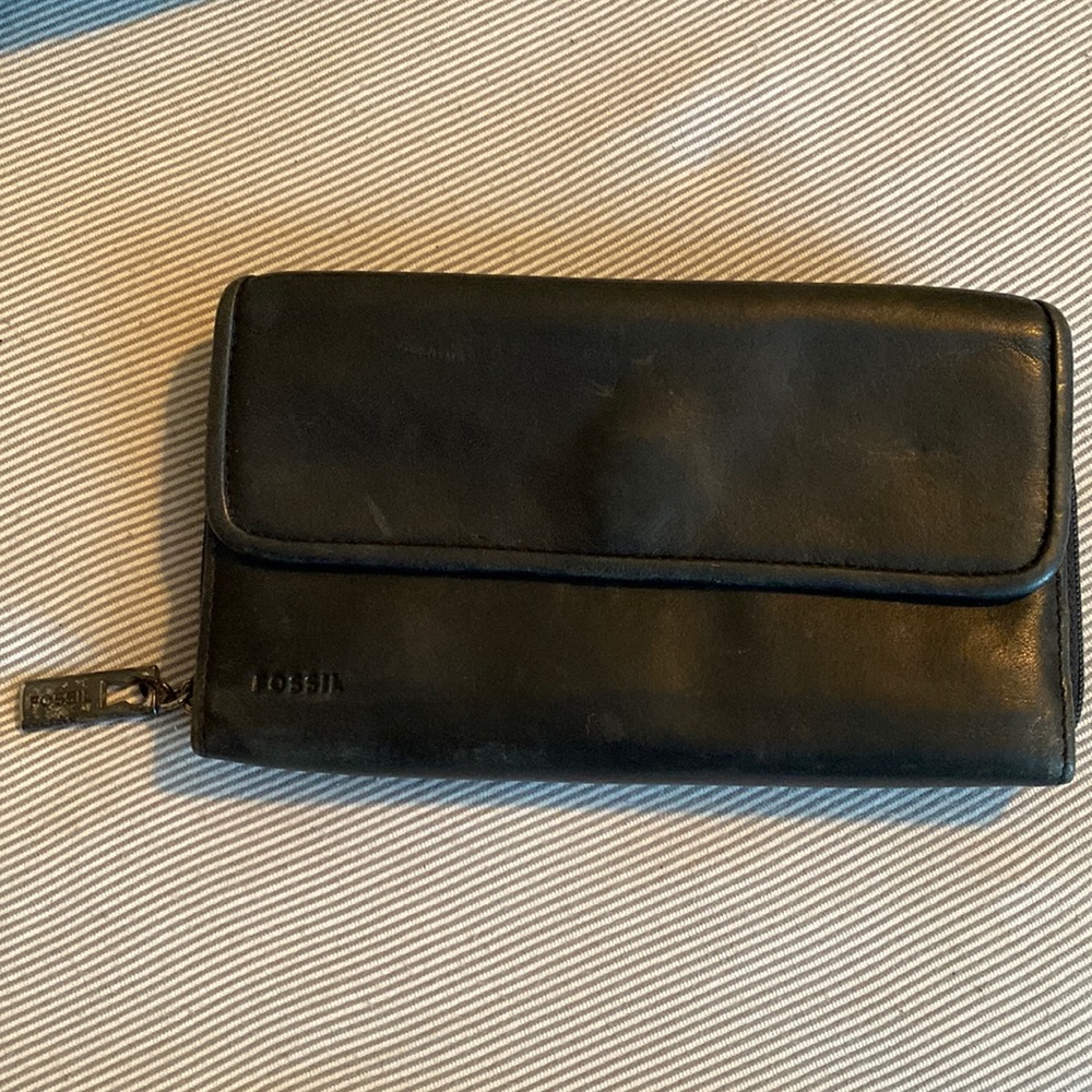 Black Leather Fossil Wallet